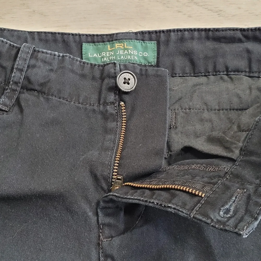 RLR Lauren Jeans Co. Ralph Lauren Shorts Womens 4 Black Chino Bermuda Preppy